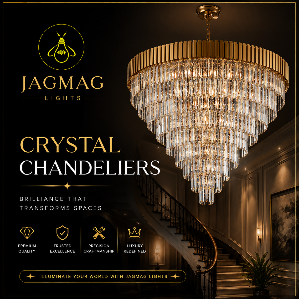 Crystal chandeliers — Jagmag Lights interior