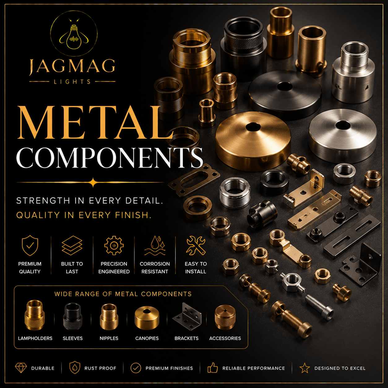 Metal Lighting Components in India | Custom Fixture Parts