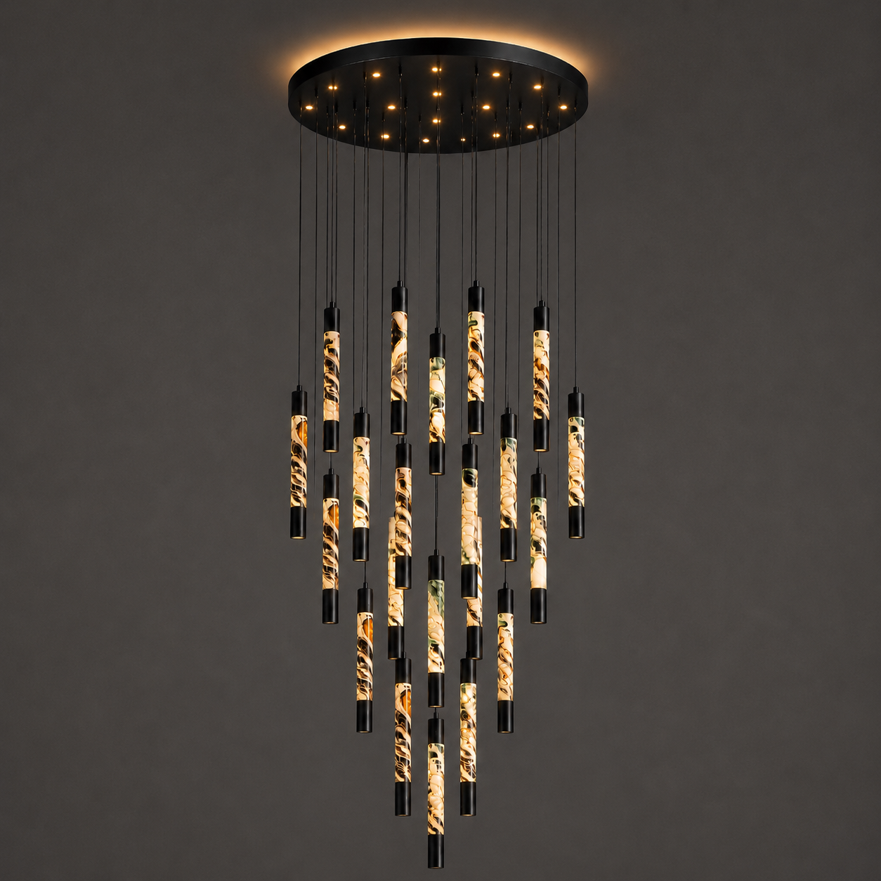 Round Alabaster Cascade Chandelier – 22-Light | Jagmag Lights