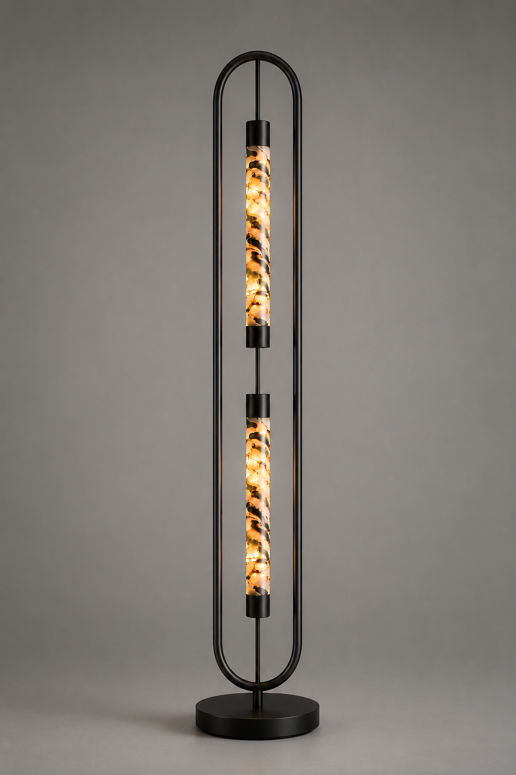 Alabaster Oval Frame Floor Lamp warm glow in living room — JagMag Lights JML-407