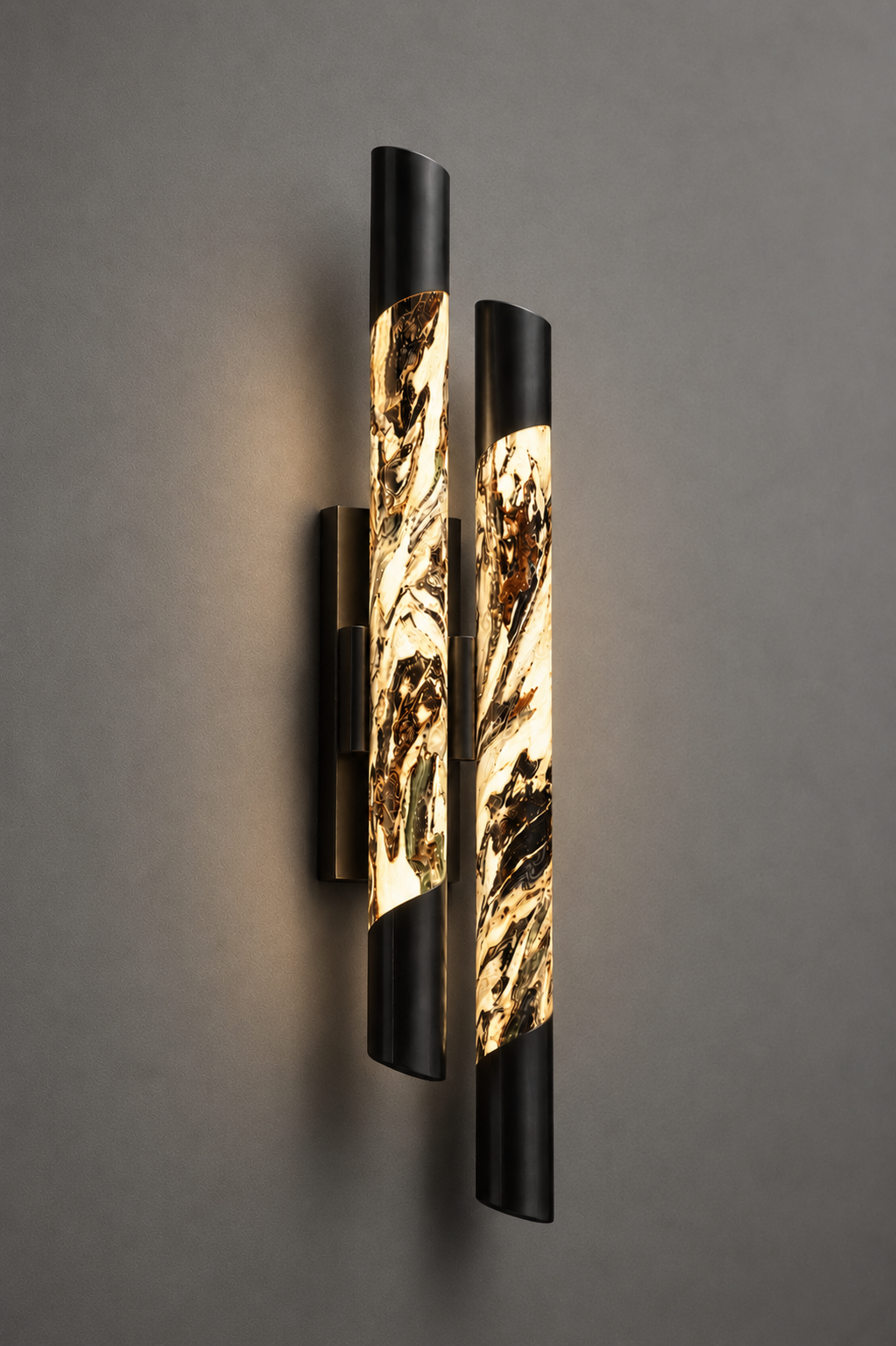 Black Alabaster Double Tube Wall Light 550 mm | Jagmag Lights