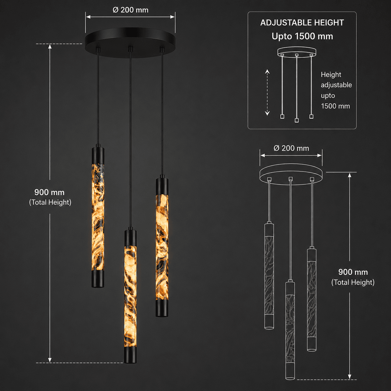 Alabaster Twist Pendant Light – 3-Light Cluster | Jagmag Lights 9 Alabaster Twist Pendant Light – 3-Light Cluster | Jagmag Lights - Image 9