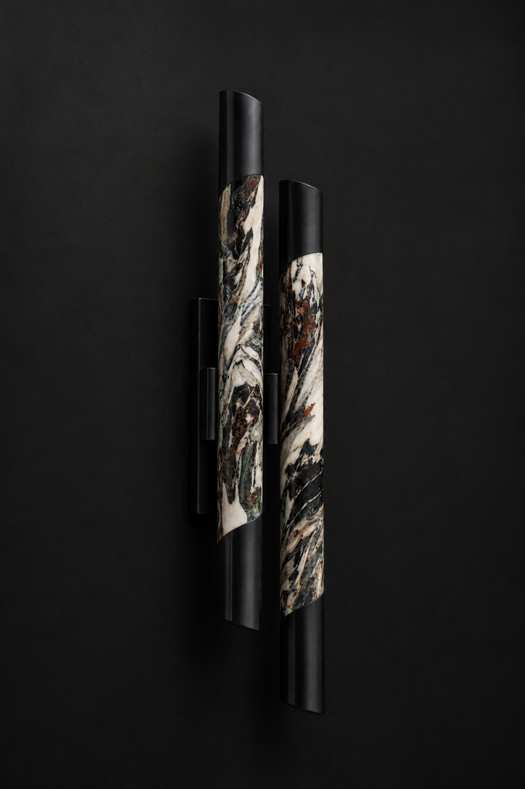 Black Alabaster Double Tube Wall Light 550 mm | Jagmag Lights 4 Black Alabaster Double Tube Wall Light 550 mm | Jagmag Lights - Image 4
