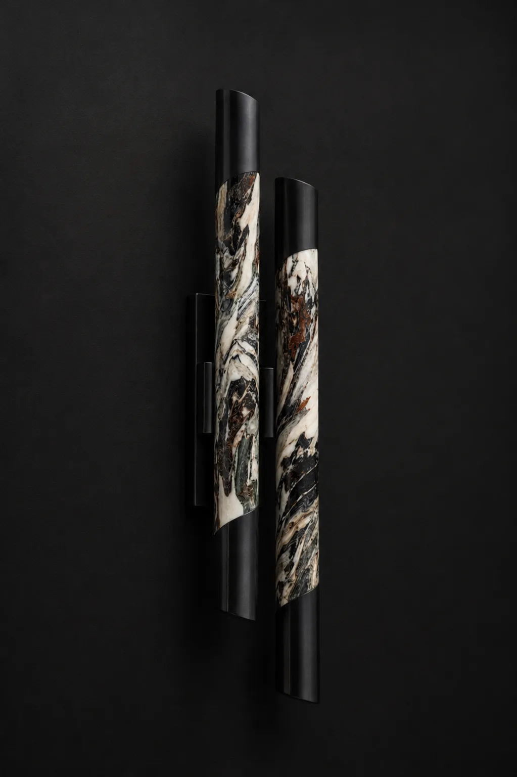 Black Alabaster Double Tube Wall Light 550 mm | Jagmag Lights 4 Dual cylinder alabaster wall sconce with black metal finish for hallways and corridors – Jagmag Lights