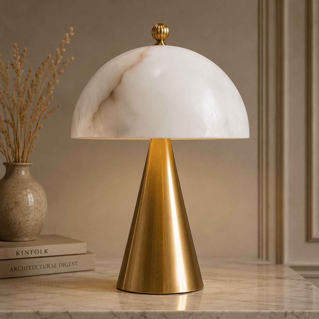 Luxury Alabaster Dome Table Lamp