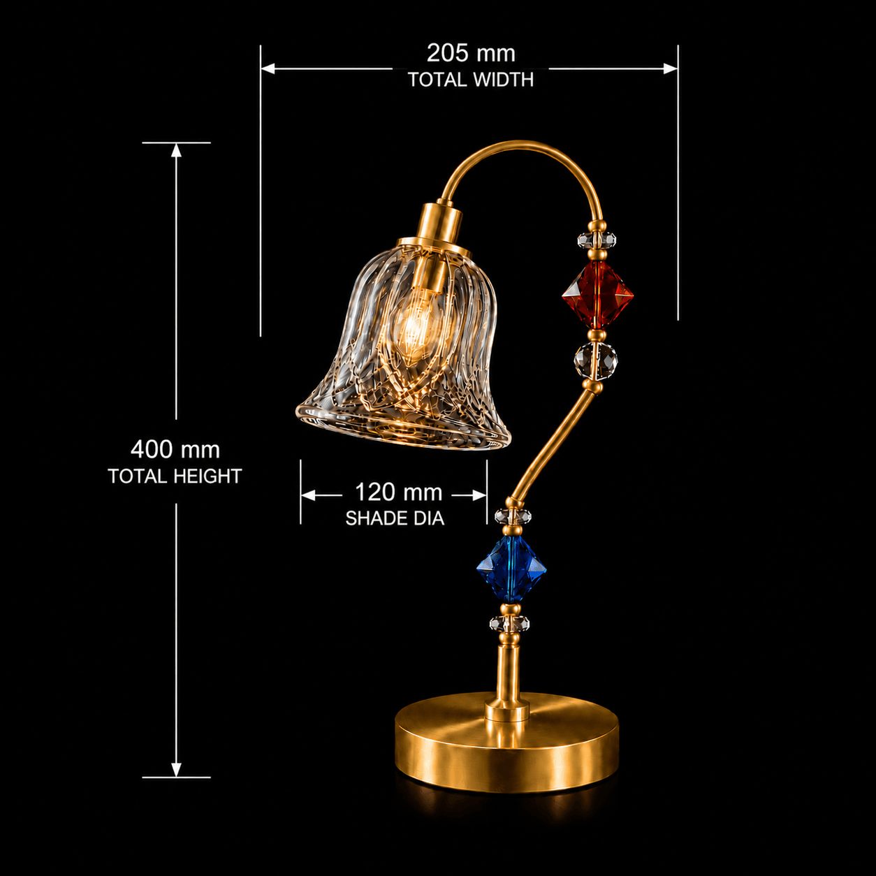 Single Glass Table Lamp — Cut Glass Bell Sconce 8 Single Glass Table Lamp — Cut Glass Bell Sconce - Image 8