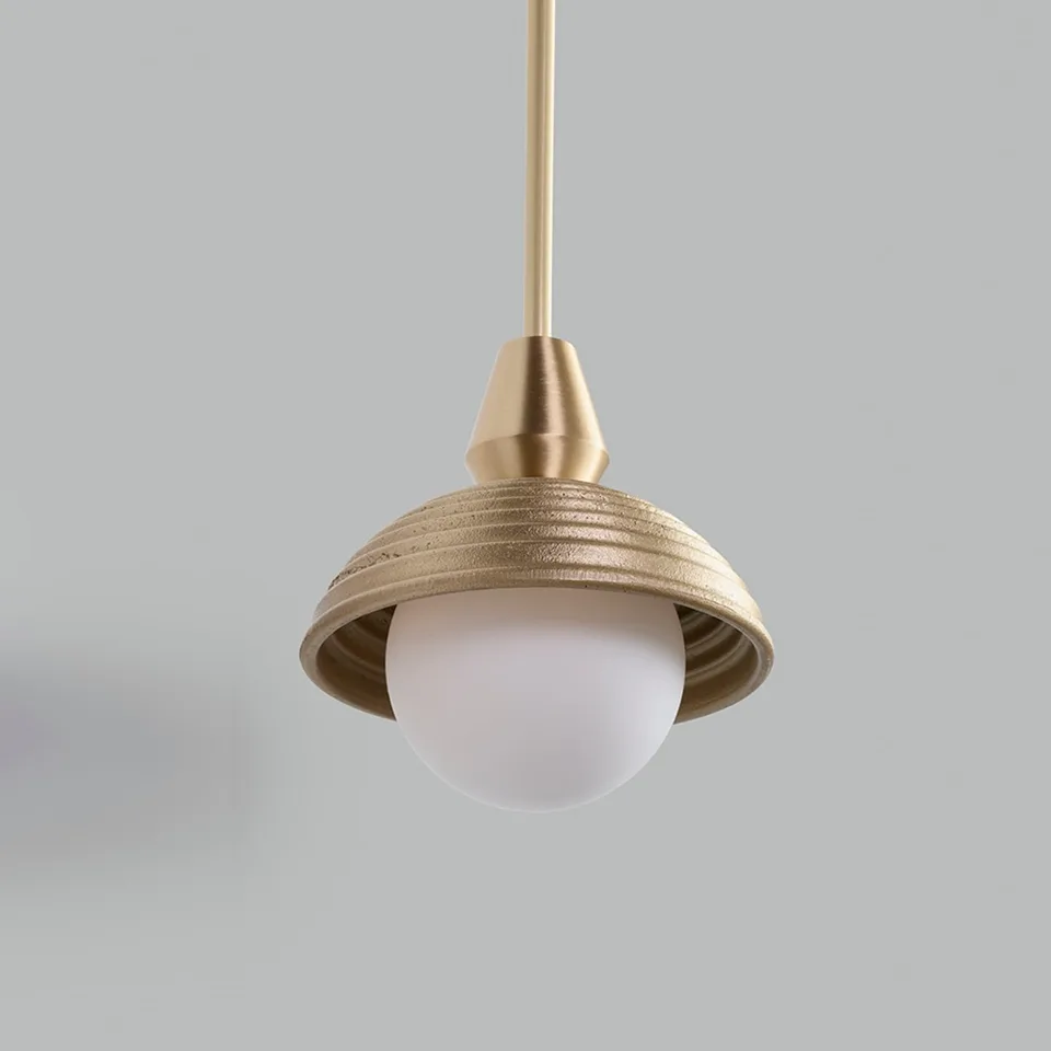 Gooseneck Wall Light – Reeded Dome & Opal Glass Ball, 90 cm | Jagmag Lights 4 Reeded brass dome and lit opal borosilicate glass ball on the gooseneck wall light