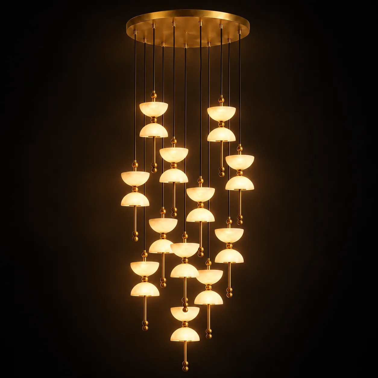 Home 6 Alabaster Staircase Chandelier