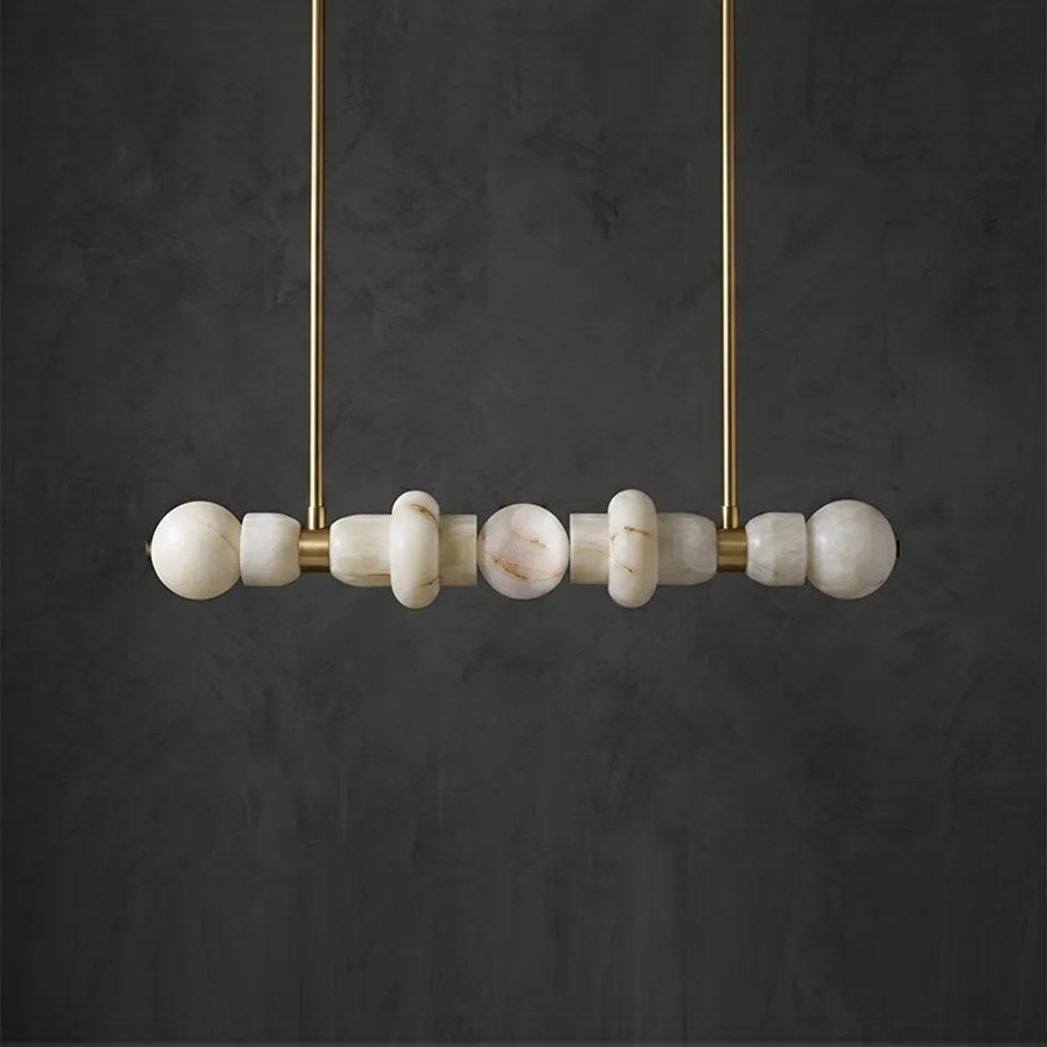 Home 2 Alabaster Orb Linear Chandelier