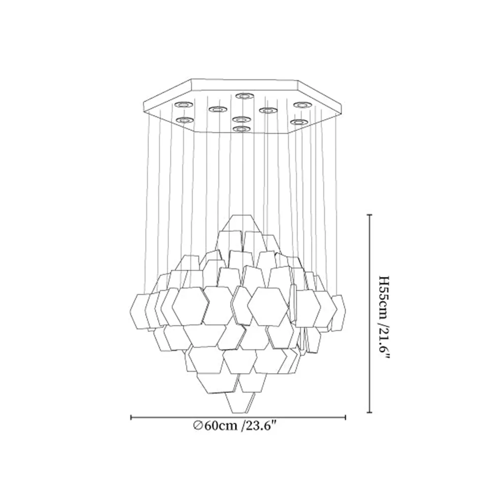 Alabaster Hexagon Chandelier 11 Round alabaster hexagon chandelier dimensions, 60 cm diameter, 55 cm tall