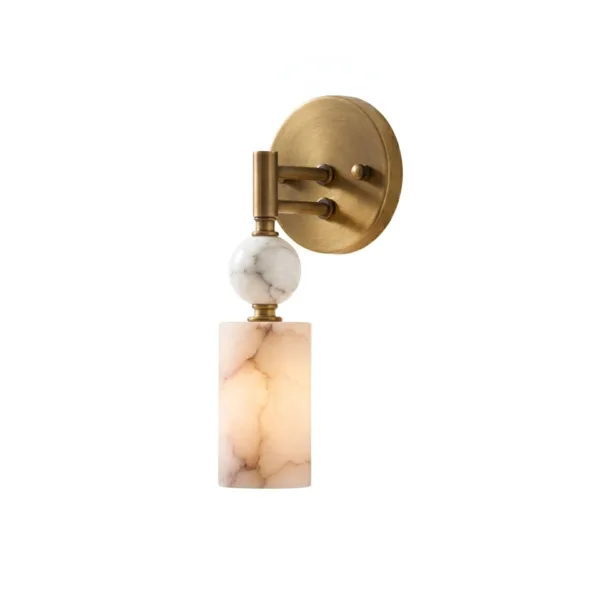 Alabaster pendant wall light on a white background