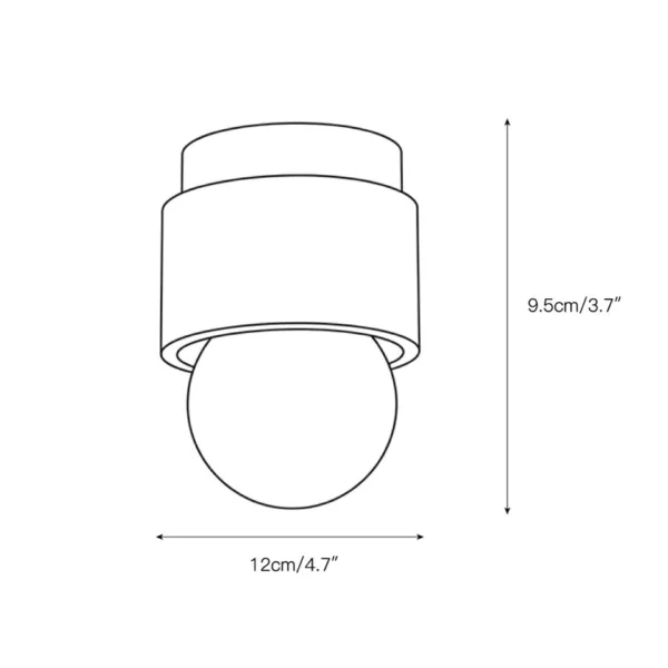 Mini travertine ceiling light dimensions, 12 cm across and 9.5 cm tall