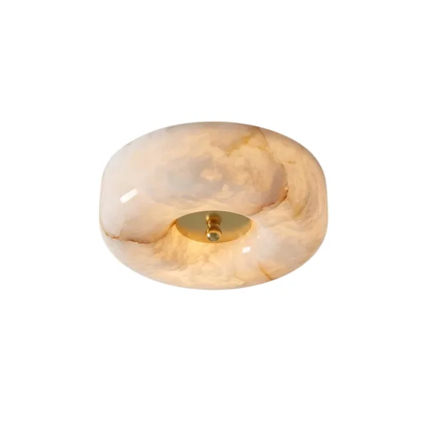 Large alabaster pebble ceiling light on a white background