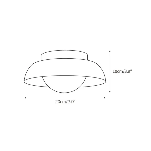 Travertine ceiling light dimensions, 20 cm across and 10 cm deep