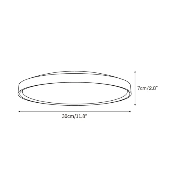 Travertine LED ceiling light dimensions, 30 cm across and 7 cm deep